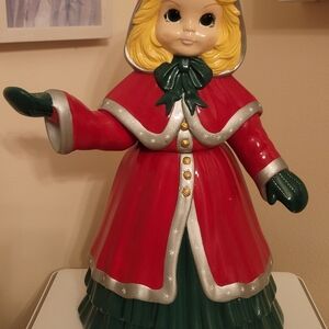 Festive Red and Green Holiday Figurine